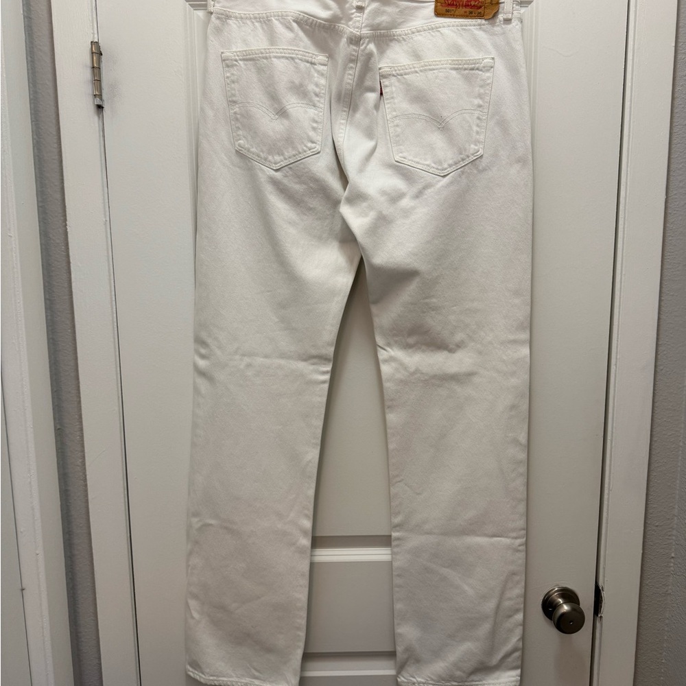 Levis 501 Original Fit 100% Cotton Jeans White - Picture 11 of 11